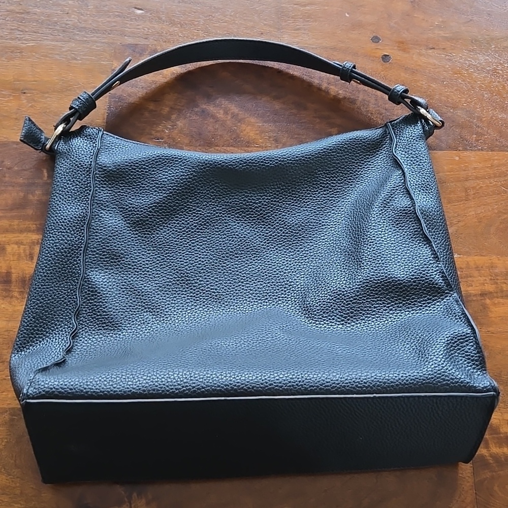 Daisy Fuentes Black Faux Leather Handbag Shoulder Bag - Picture 4 of 14